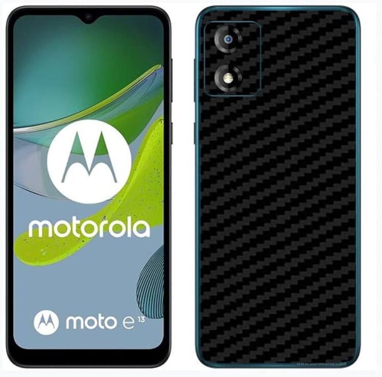 برچسب پشت Motorola E13 مدل کربن مشکی مات 